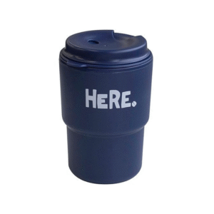 Ly Giữ Nhiệt 320ml Xanh Navy Kèm Nắp Xoay Có Lỗ Cắm Ống Hút - Yamada