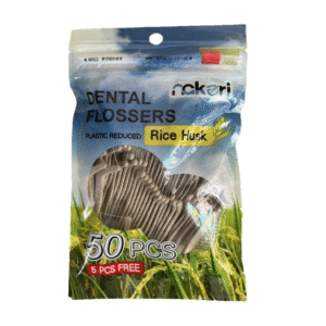 Nakori Rice Husk Dental Picks (50 cây) – Tăm Chỉ Nha Khoa Từ Trấu Gạo